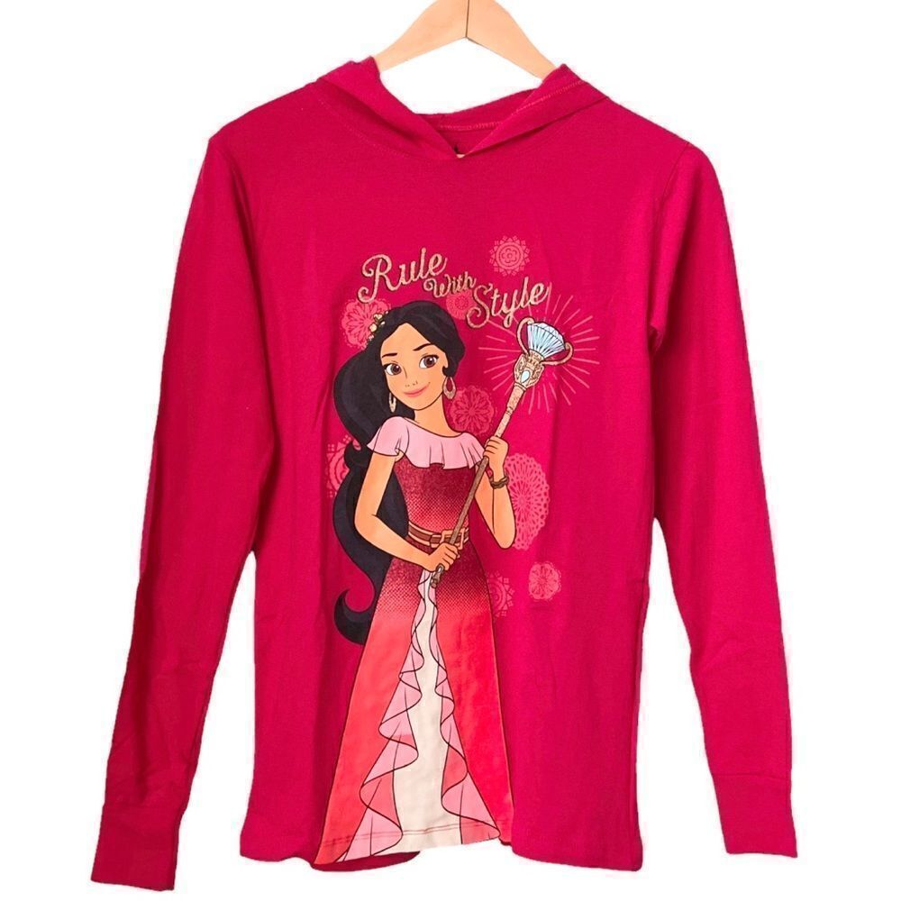 Disney Princess Elena of Avalor Long Sleeve with Hoodie Sweater Top in Junior L